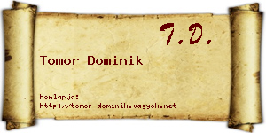Tomor Dominik névjegykártya